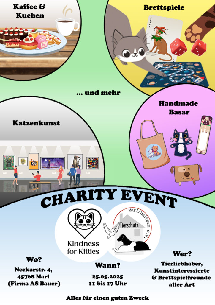 An Advertisement for our Charity Event in Marl, Germany on the 25.05.2025. The Event is organized in cooperation with the Animal shelter Marl.
