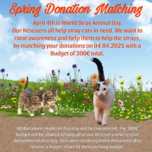 We have matched donations with a total budget of 302,25€ shared between 9 different Rescuers